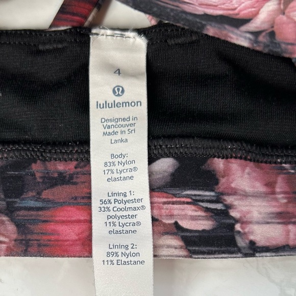 Lululemon Energy Sports Bra in Peony Multi size 4 - Picture 4 of 5